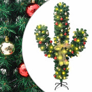 julekaktus med fod og LED-lys 150 cm PVC grøn