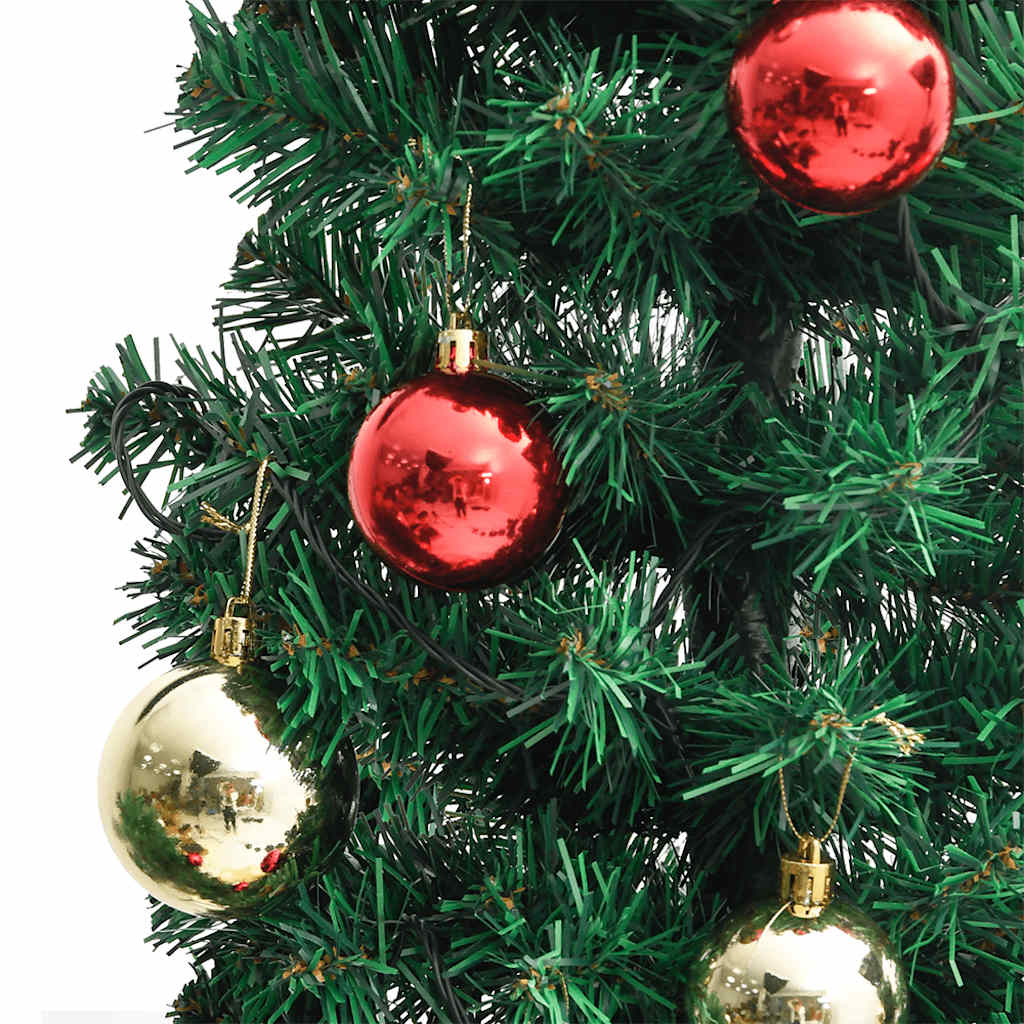 julekaktus med fod og LED-lys 150 cm PVC grøn