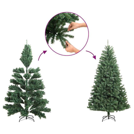kunstigt halvt juletræ med juletræsfod 150 cm PVC pink