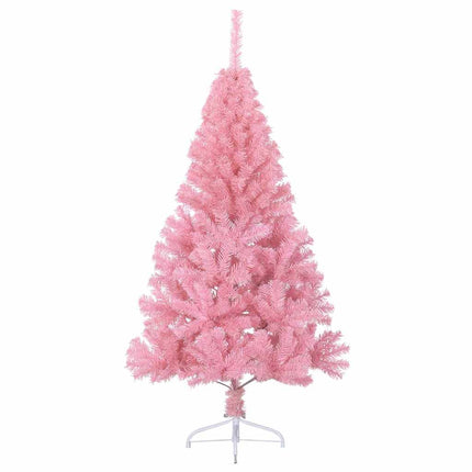 kunstigt halvt juletræ med juletræsfod 150 cm PVC pink