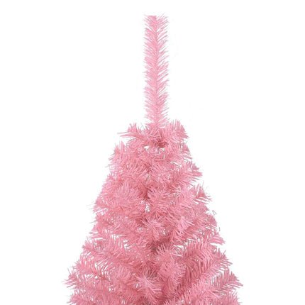 kunstigt halvt juletræ med juletræsfod 150 cm PVC pink