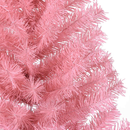 kunstigt halvt juletræ med juletræsfod 150 cm PVC pink