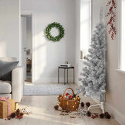 kunstigt halvt juletræ med juletræsfod 150 cm PVC pink
