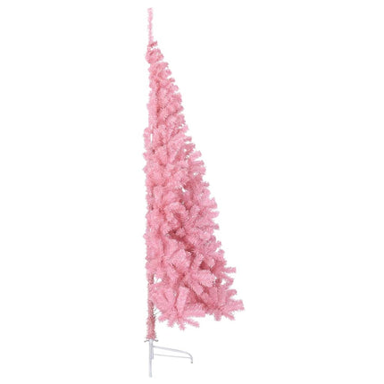 kunstigt halvt juletræ med juletræsfod 180 cm PVC pink
