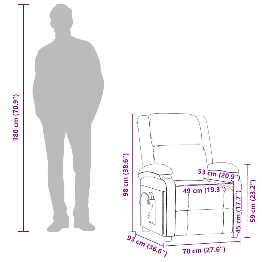 massagestol kunstlæder sort