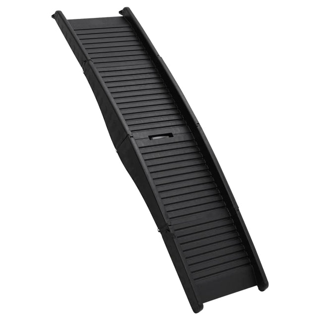 foldbar hunderampe 153x40x12,5 cm plastik sort