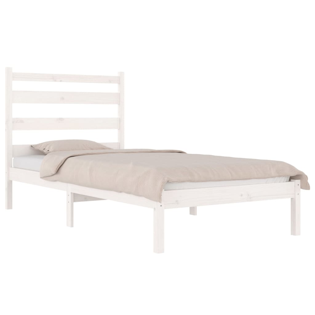sengeramme 100x200 cm massivt fyrretræ hvid