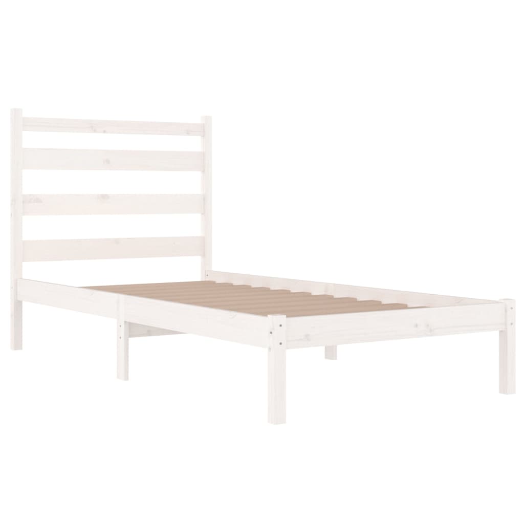 sengeramme 100x200 cm massivt fyrretræ hvid
