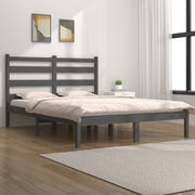 sengeramme 200x200 cm massivt fyrretræ grå