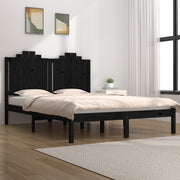 sengeramme 200x200 cm massivt fyrretræ sort