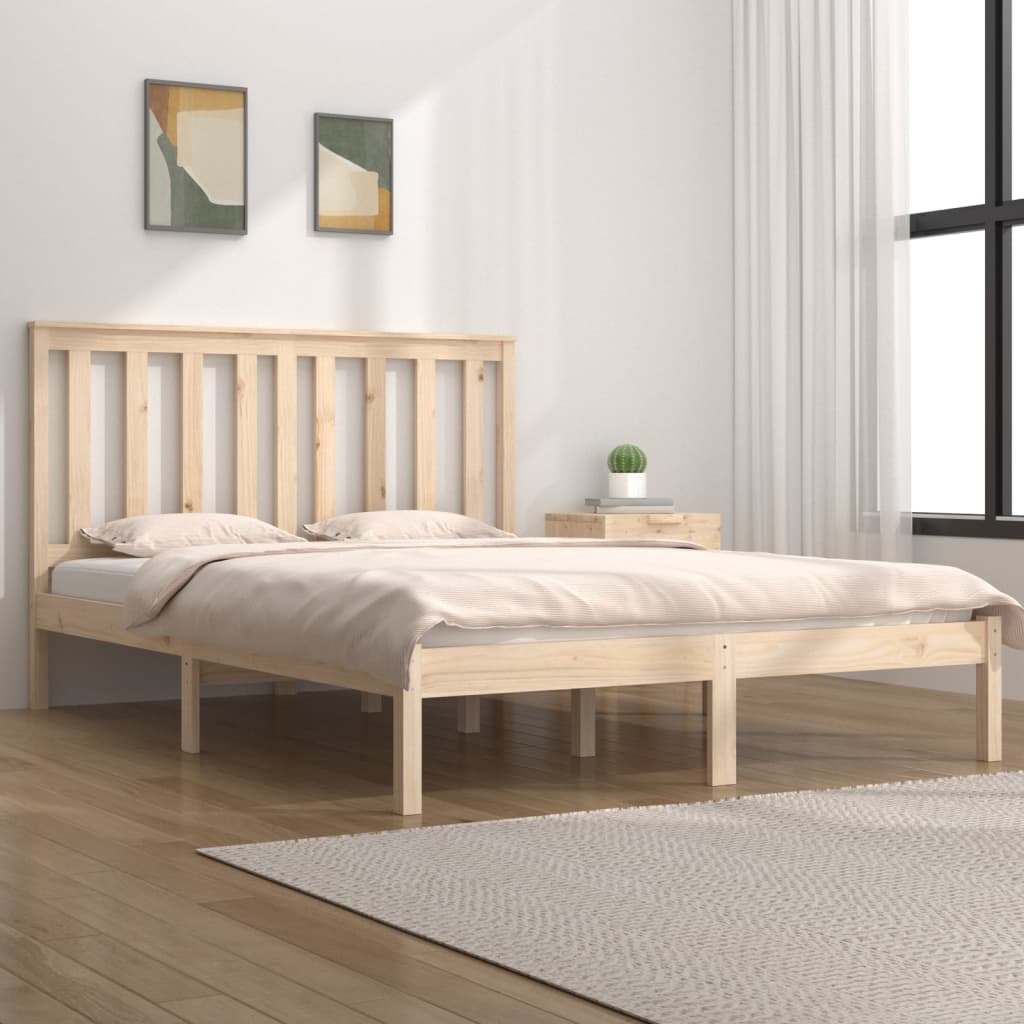 sengeramme 135x190 cm massivt fyrretræ