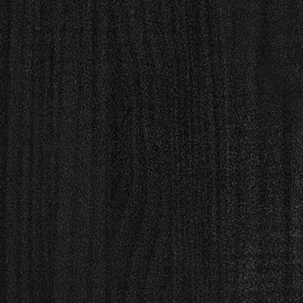 sengeramme 200x200 cm massivt fyrretræ sort