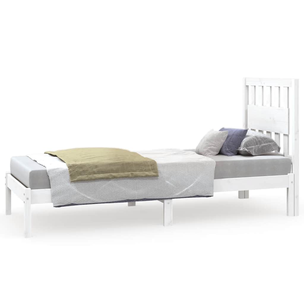 sengeramme 75x190 cm Small Single massivt fyrretræ hvid