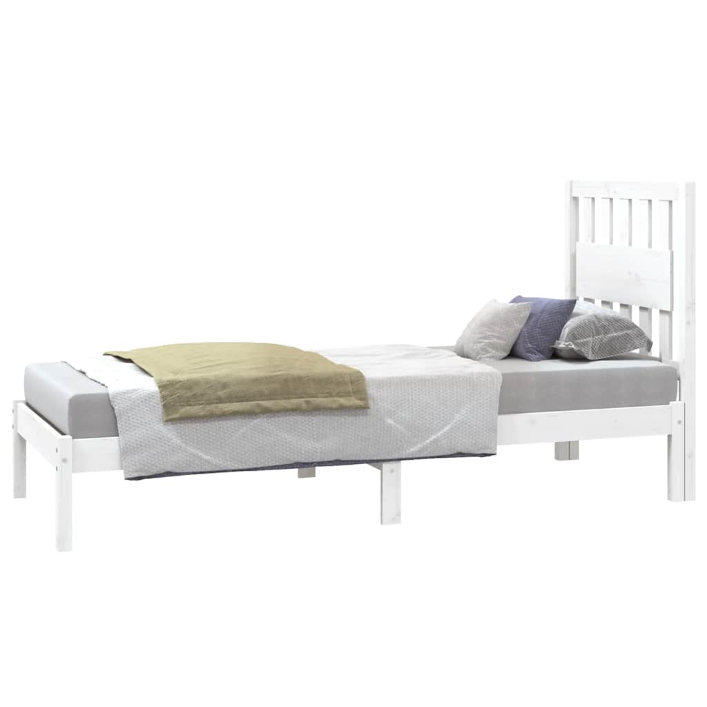 sengeramme 75x190 cm Small Single massivt fyrretræ hvid
