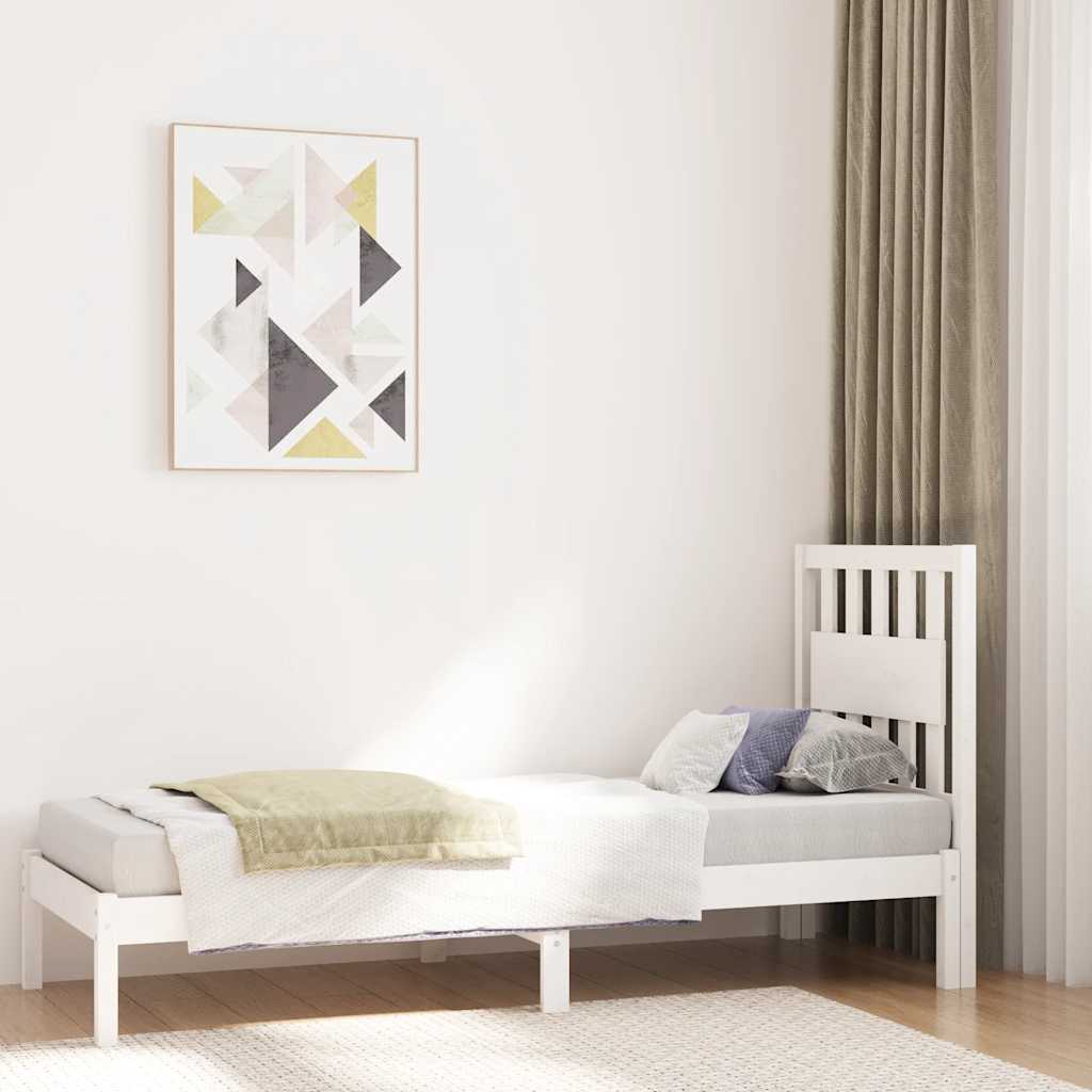 sengeramme 75x190 cm Small Single massivt fyrretræ hvid