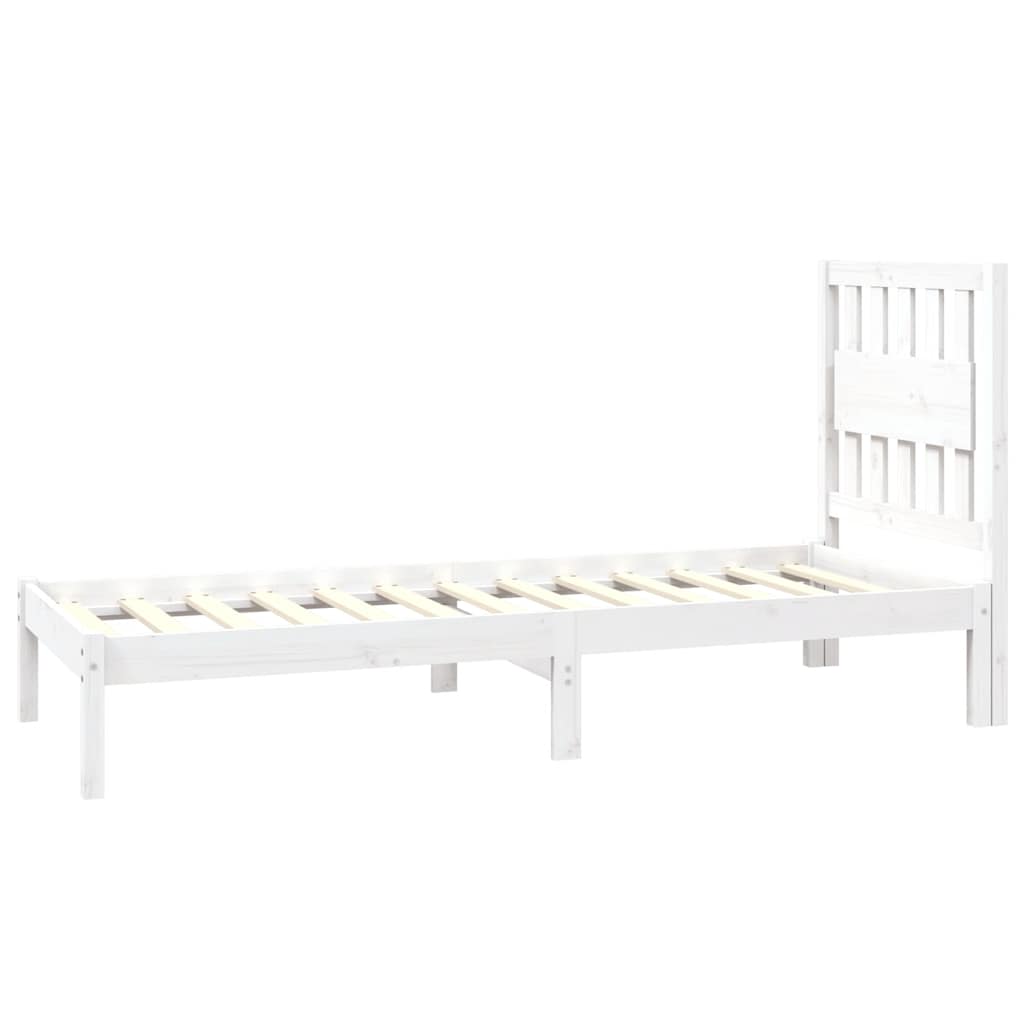 sengeramme 75x190 cm Small Single massivt fyrretræ hvid
