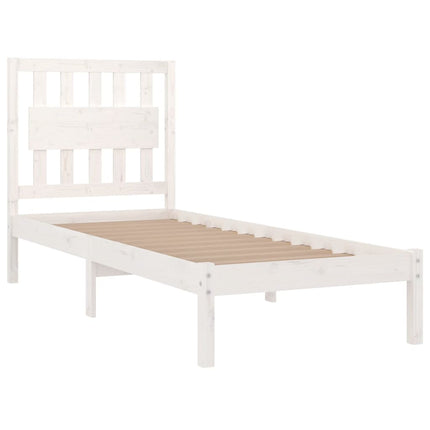 sengeramme 90x200 cm massivt fyrretræ hvid