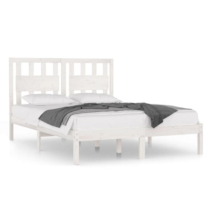 sengeramme 120x200 cm massivt fyrretræ hvid
