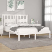 sengeramme 140x200 cm massivt fyrretræ hvid