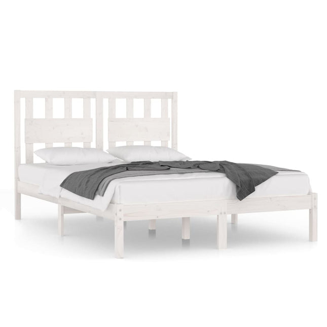 sengeramme 150x200 cm King Size massivt fyrretræ hvid