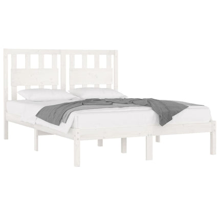 sengeramme 150x200 cm King Size massivt fyrretræ hvid