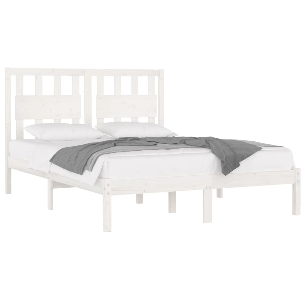 sengeramme 150x200 cm King Size massivt fyrretræ hvid