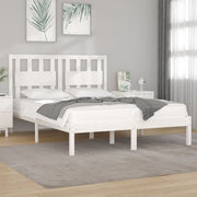 sengeramme 160x200 cm massivt fyrretræ hvid