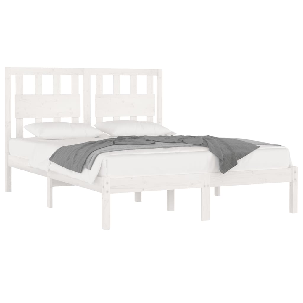 sengeramme 180x200 cm Super King massivt fyrretræ hvid
