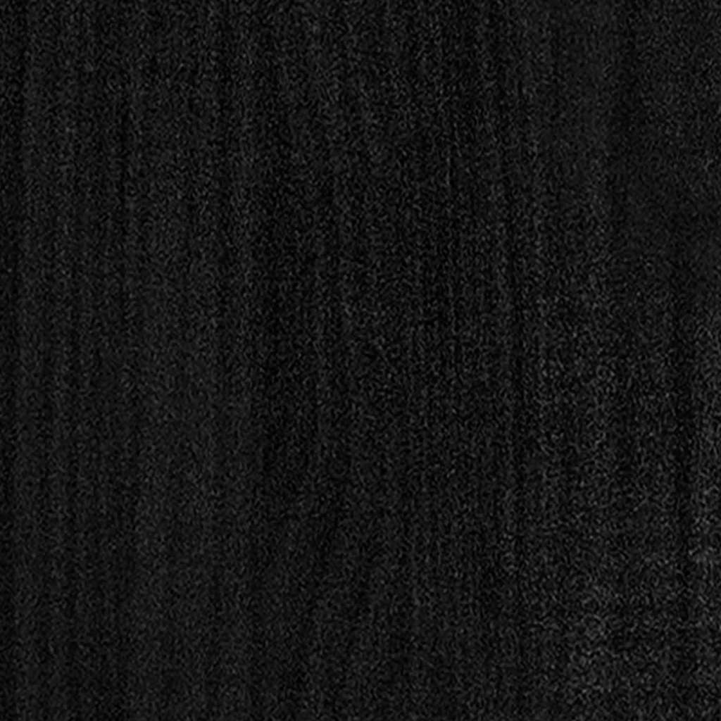 sengeramme 200x200 cm massivt fyrretræ sort