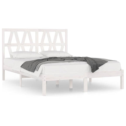sengeramme 120x200 cm massivt fyrretræ hvid