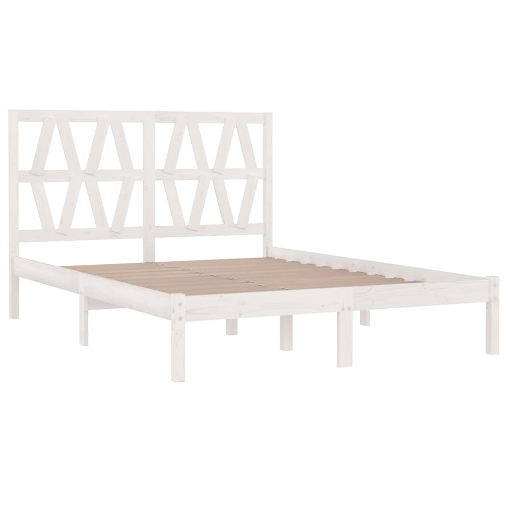sengeramme 120x200 cm massivt fyrretræ hvid
