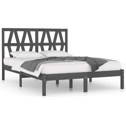 sengeramme 200x200 cm massivt fyrretræ grå