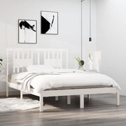 sengeramme 140x190 cm massivt fyrretræ hvid