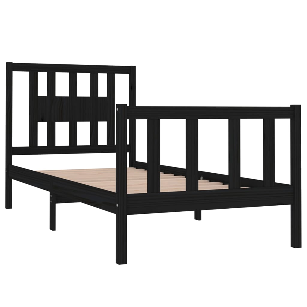 sengeramme 75x190 cm Small Single massivt træ sort