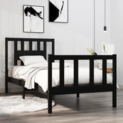 sengeramme 75x190 cm Small Single massivt træ sort
