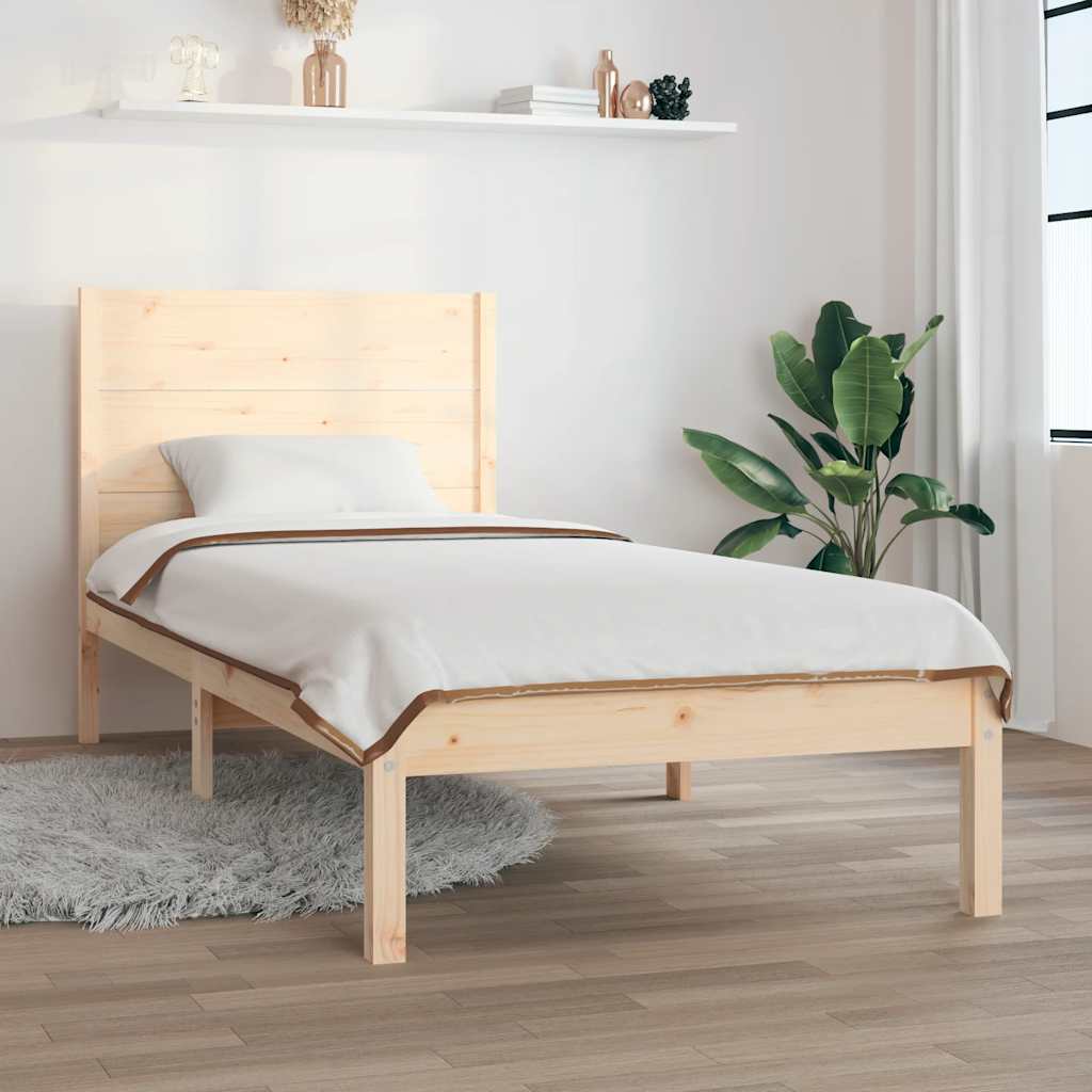 sengeramme uden madras 90x200 cm massivt fyrretræ
