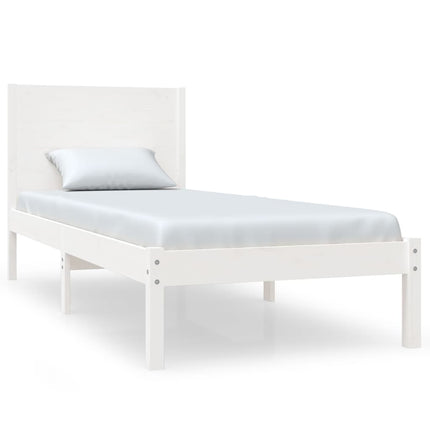 sengeramme uden madras 100x200 cm massivt fyrretræ hvid