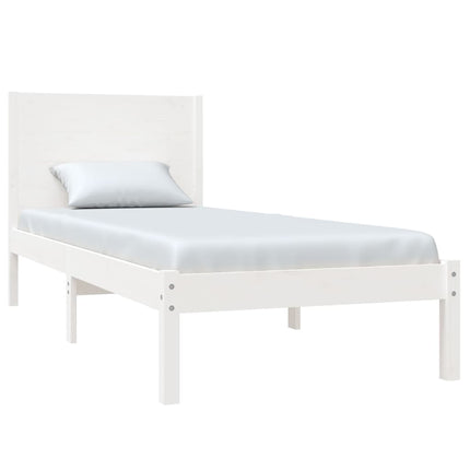 sengeramme uden madras 100x200 cm massivt fyrretræ hvid