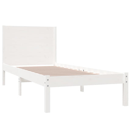 sengeramme uden madras 100x200 cm massivt fyrretræ hvid