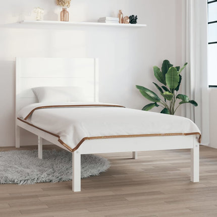 sengeramme uden madras 100x200 cm massivt fyrretræ hvid