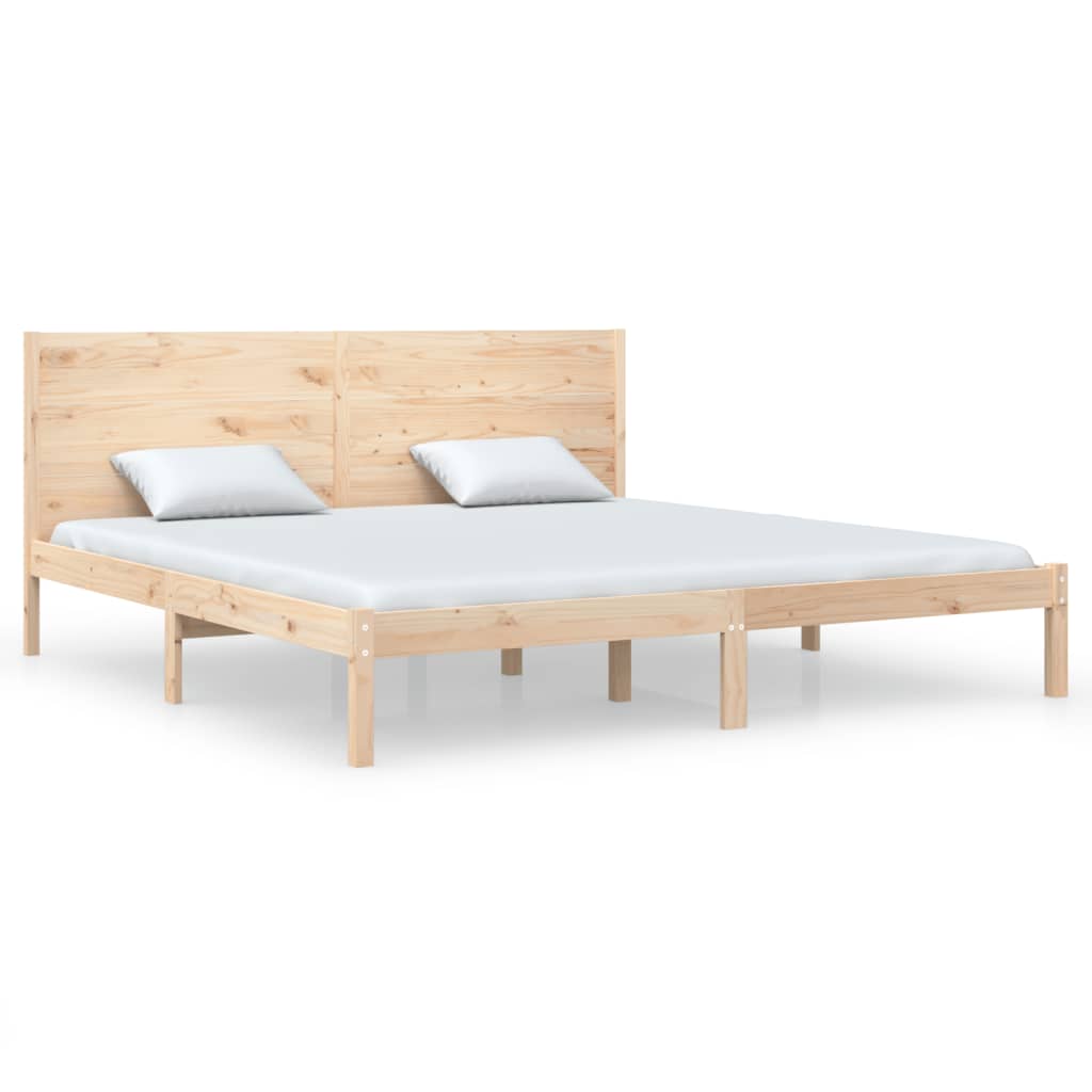 sengeramme uden madras 200x200 cm massivt fyrretræ