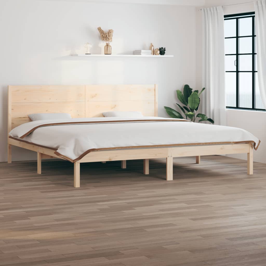 sengeramme uden madras 200x200 cm massivt fyrretræ