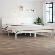 sengeramme uden madras 200x200 cm massivt fyrretræ hvid