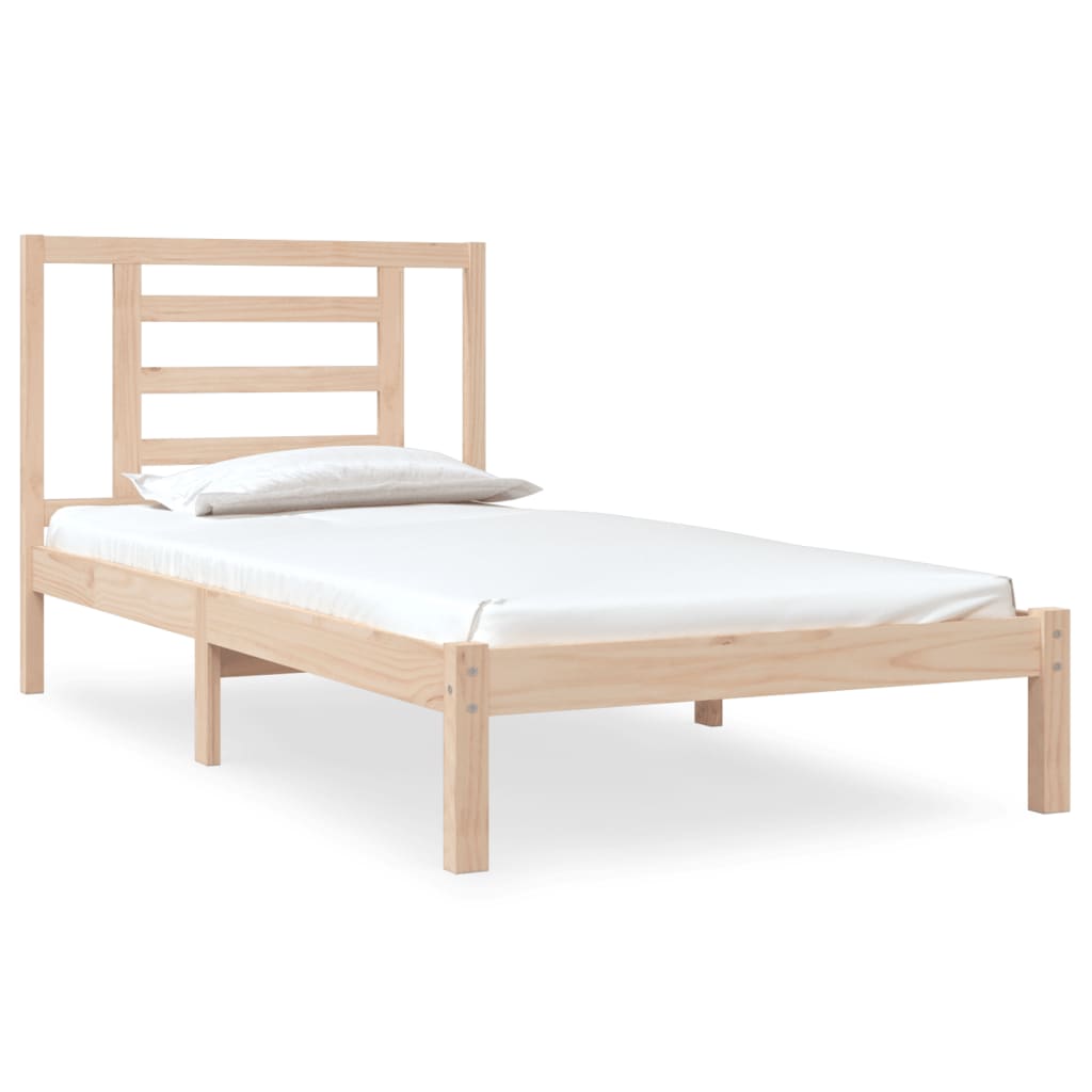 sengeramme uden madras 90x190 cm massivt fyrretræ