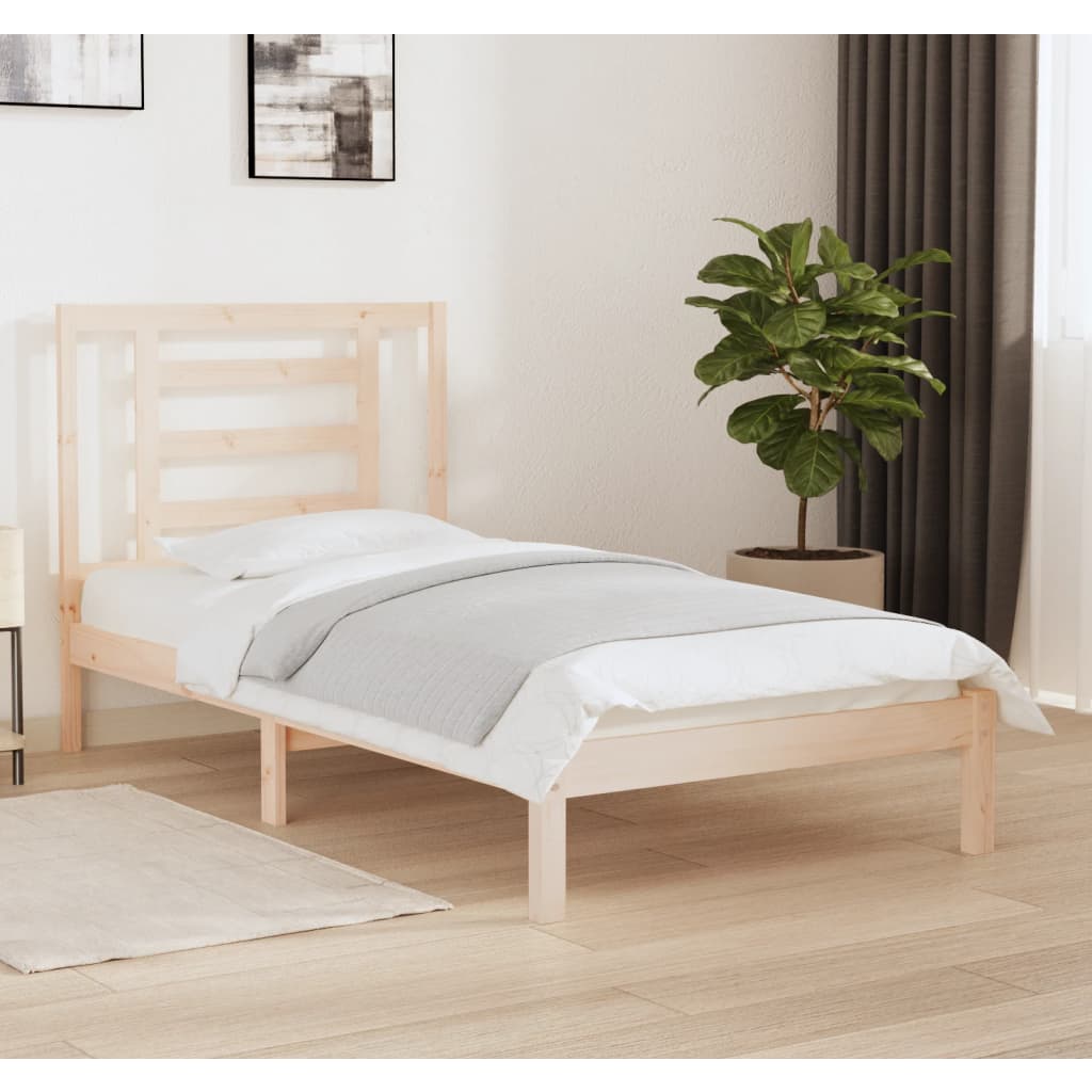 sengeramme uden madras 90x190 cm massivt fyrretræ