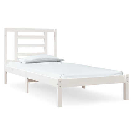 sengeramme uden madras 90x190 cm massivt fyrretræ hvid