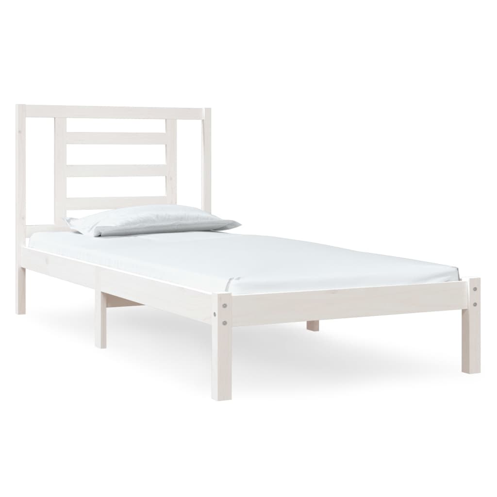 sengeramme uden madras 90x190 cm massivt fyrretræ hvid
