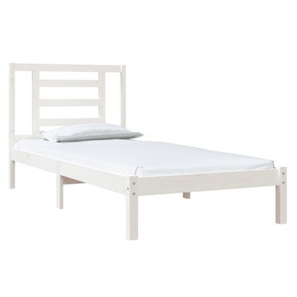 sengeramme uden madras 90x190 cm massivt fyrretræ hvid