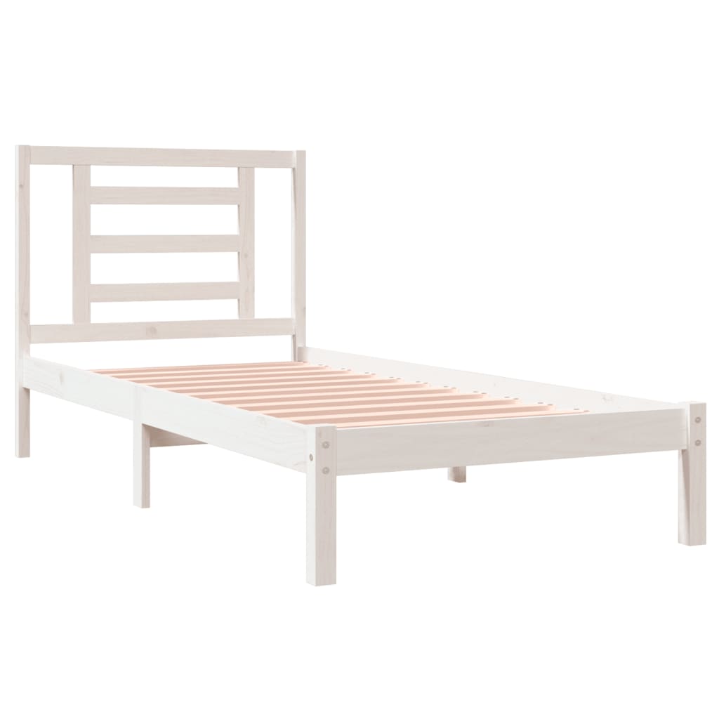 sengeramme uden madras 90x190 cm massivt fyrretræ hvid