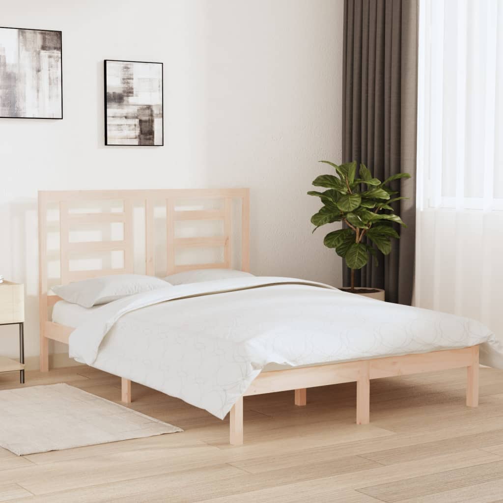 sengeramme uden madras 140x190 cm massivt fyrretræ